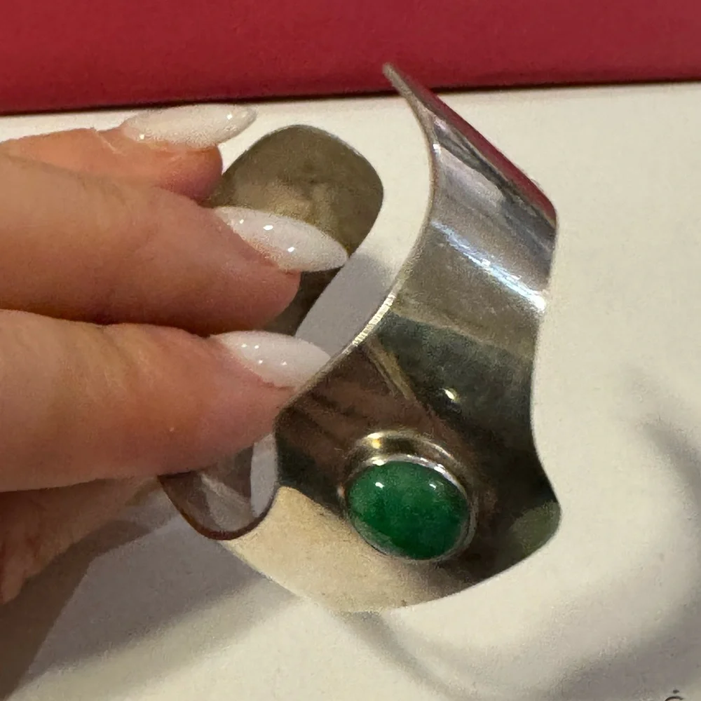 925 Sterling silver and turquoise cuff bracelet 18.4g - Picture 11 of 16